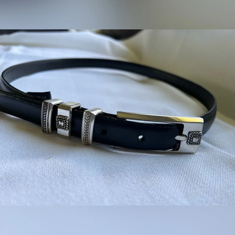 Brighton Black and Silver Belt ML 32 - Picture 5 of 13